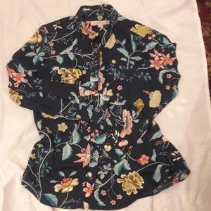 Patterned button down blouse